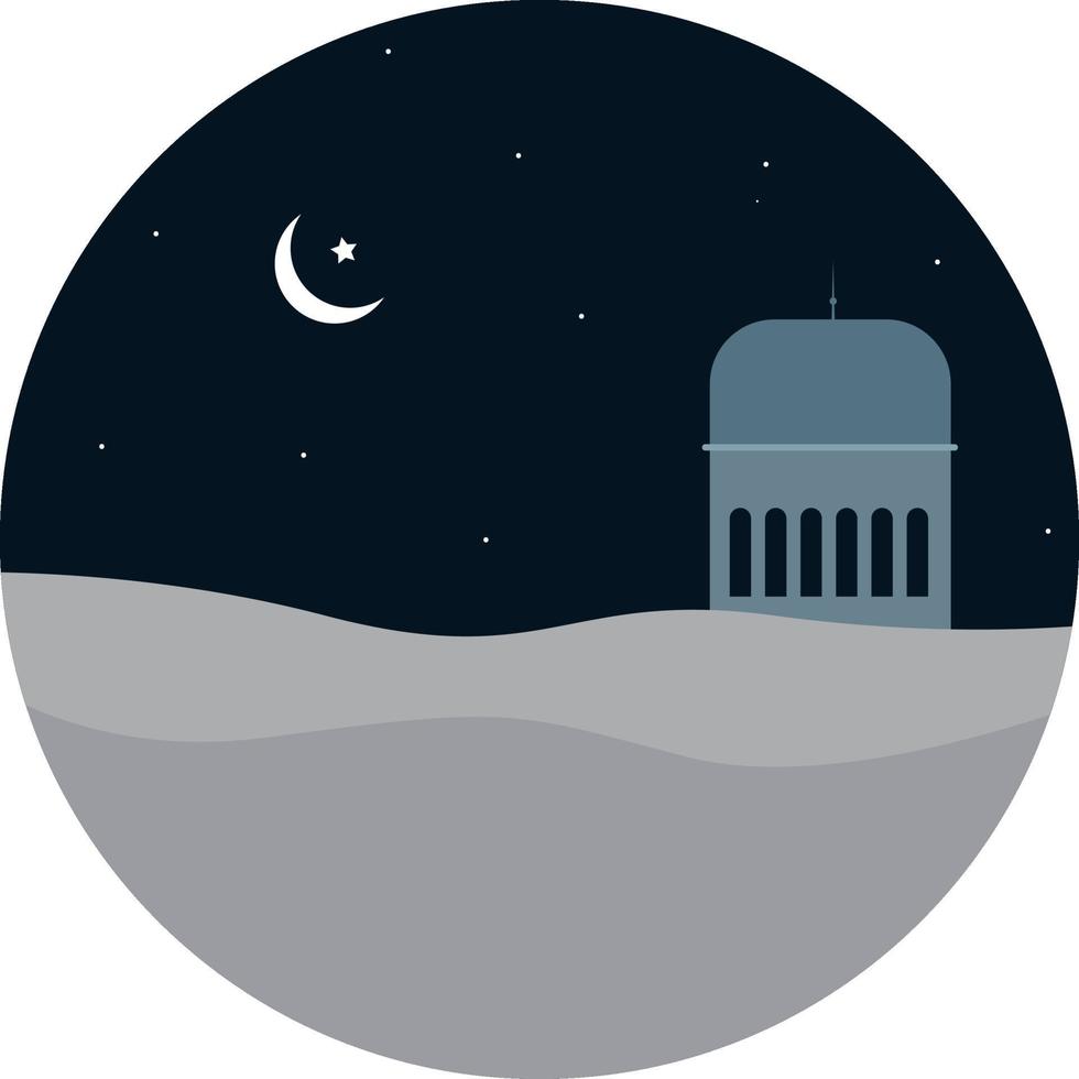 Eid-Nacht, Illustration, Vektor auf weißem Hintergrund.