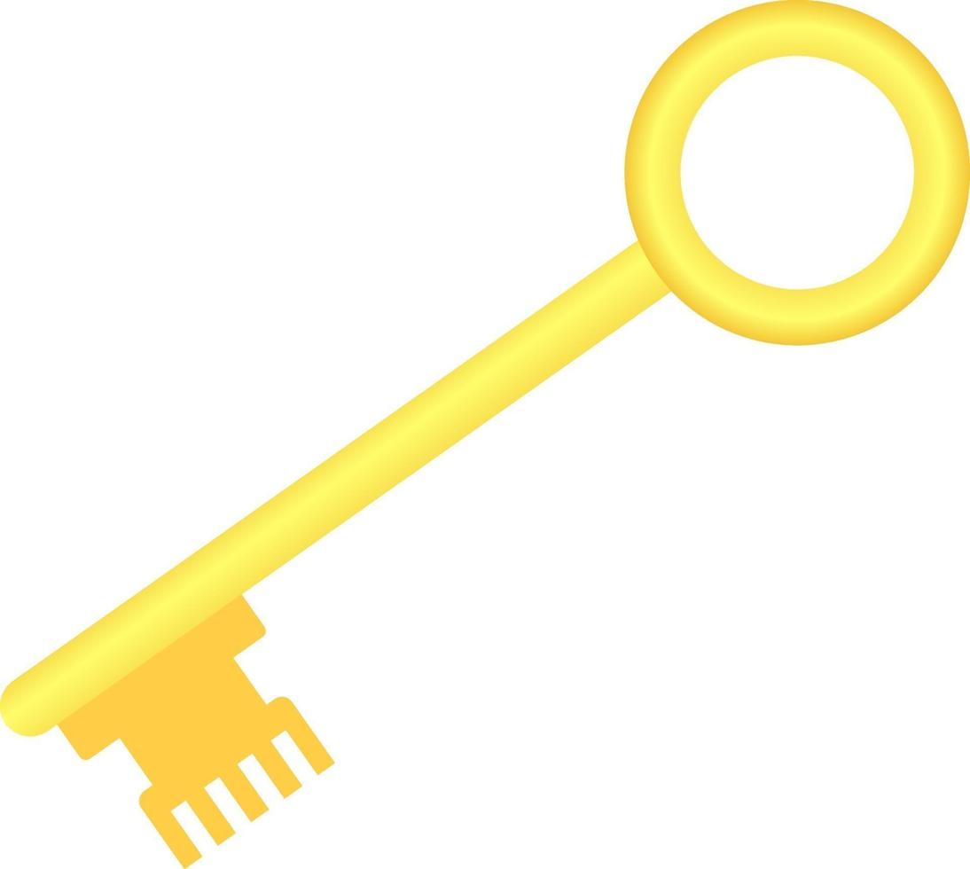 gul nyckel, illustration, vektor på en vit bakgrund.