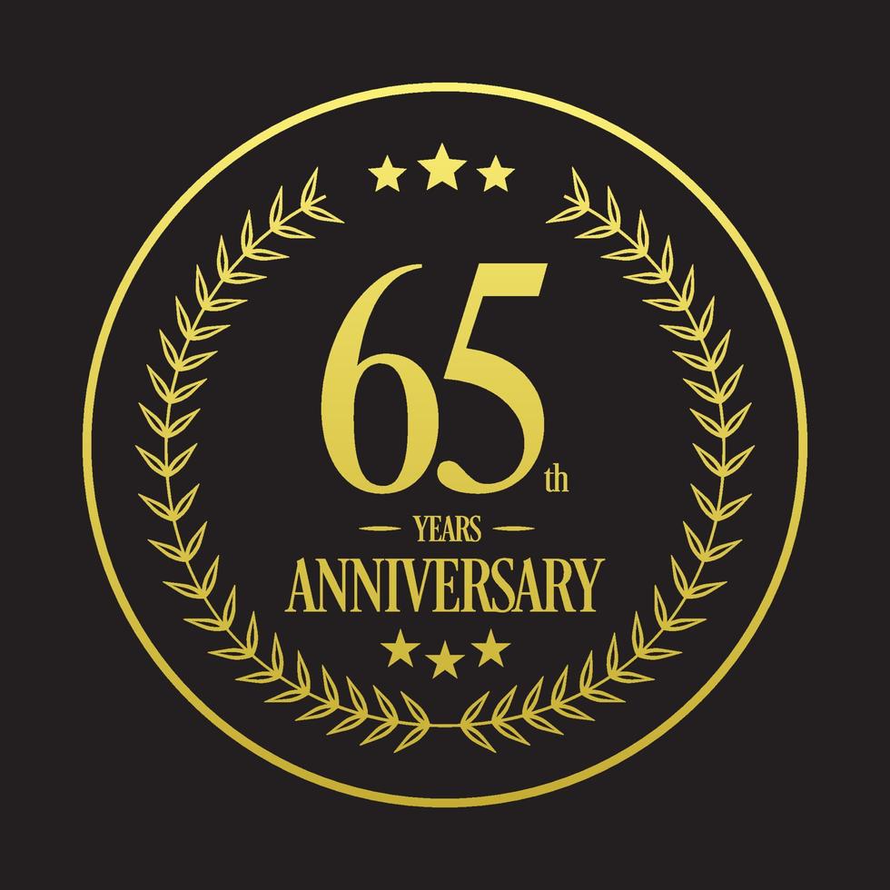 Luxus 65. Jahrestag Logo Illustration vector.free Vektor Illustration kostenloser Vektor