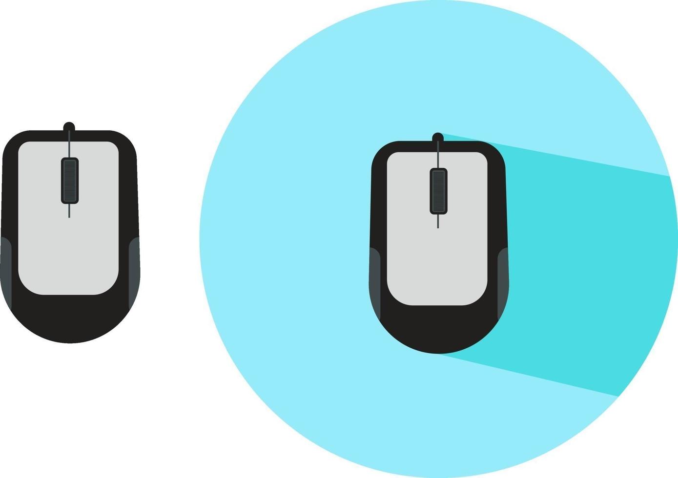 zwei PC-Mäuse, Illustration, Vektor auf weißem Hintergrund.
