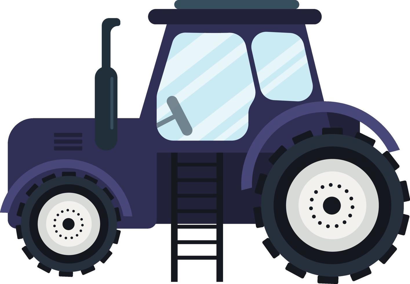 blå traktor, illustration, vektor på en vit bakgrund.