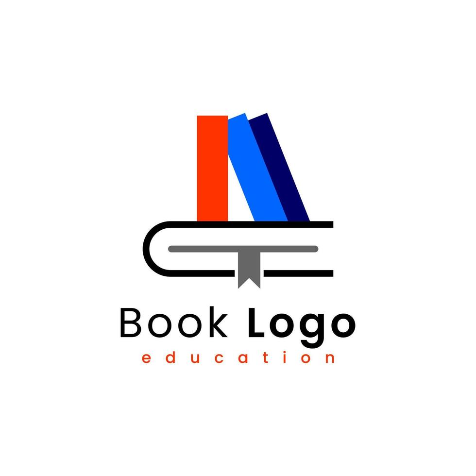 Buch-Bildungs-Logo-Design-Vektor-Vorlage vektor