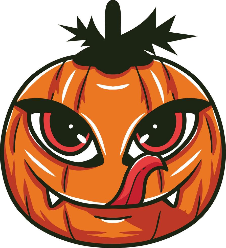 Kürbiskarikatur auf einem weißen Hintergrund. Cartoon-Kürbis-Monster für Ihr Design für Halloween-Urlaub. Vektor-Illustration vektor