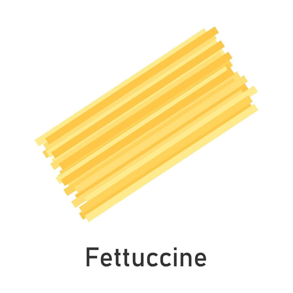 Fettyccine-Nudeln. Restaurant-Pasta. für Menügestaltung, Verpackung. Vektor-Illustration. vektor