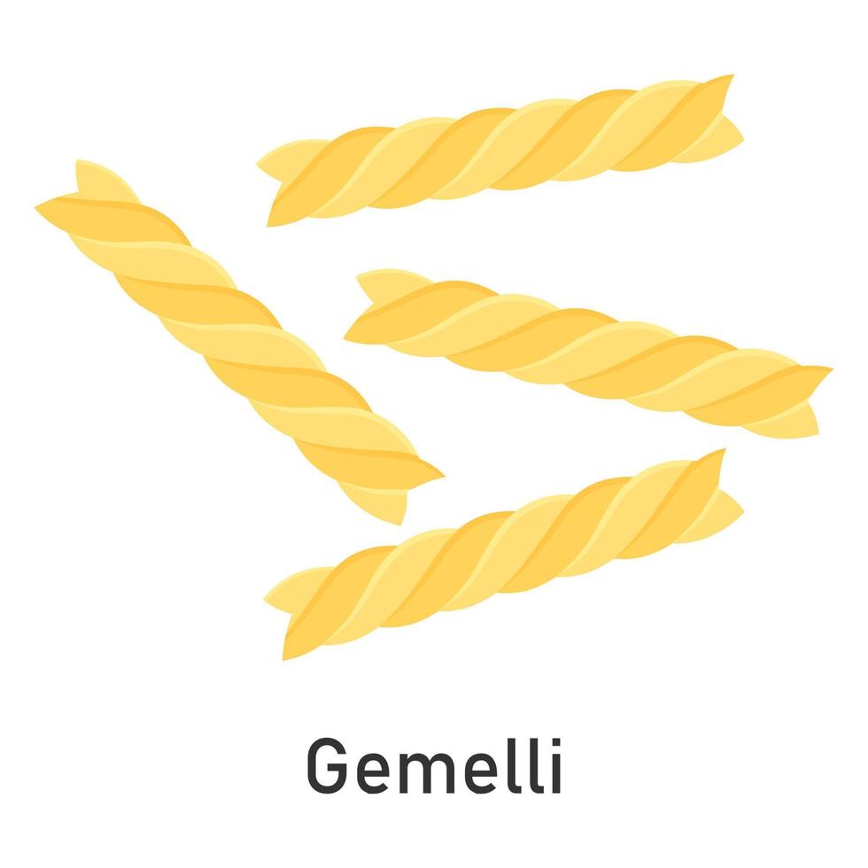 pasta gemelli. restaurang pasta. för meny design, förpackning. vektor illustration.