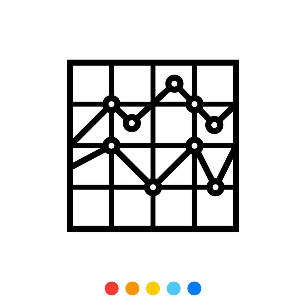 Graf Diagram ikon, vektor och illustration.