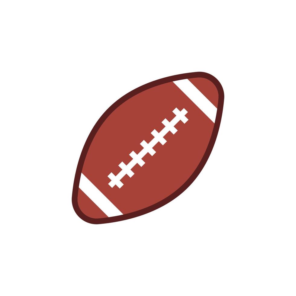 American-Football-Ball mit flachem Design auf weißem Hintergrund, Vektor. vektor