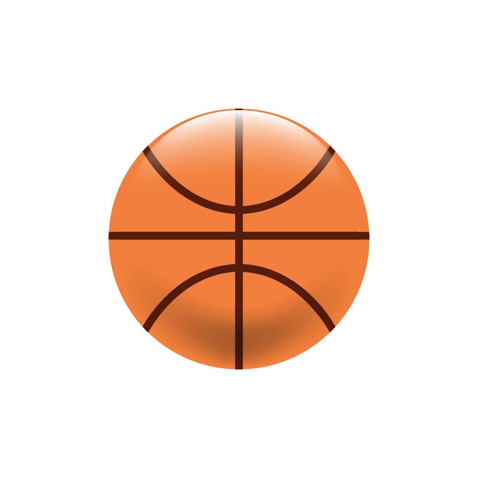 Basketballball auf weißem Hintergrund, Vektor. vektor