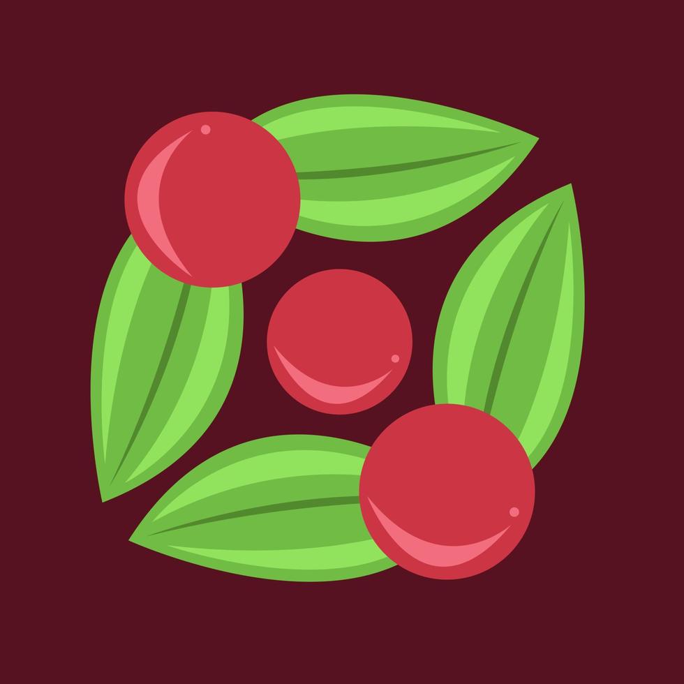rote Beeren verzieren Vektorillustration für Grafikdesign und dekoratives Element vektor