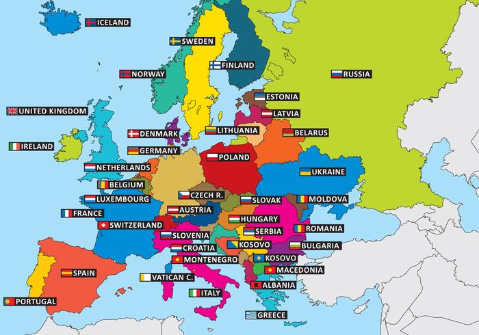 Staatsumrisse Europa vektor