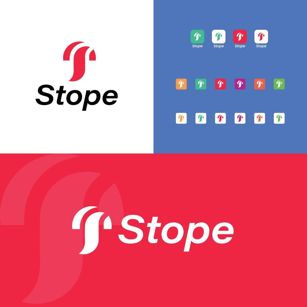 s-Brief-Logo - Stope-Logo-Design vektor