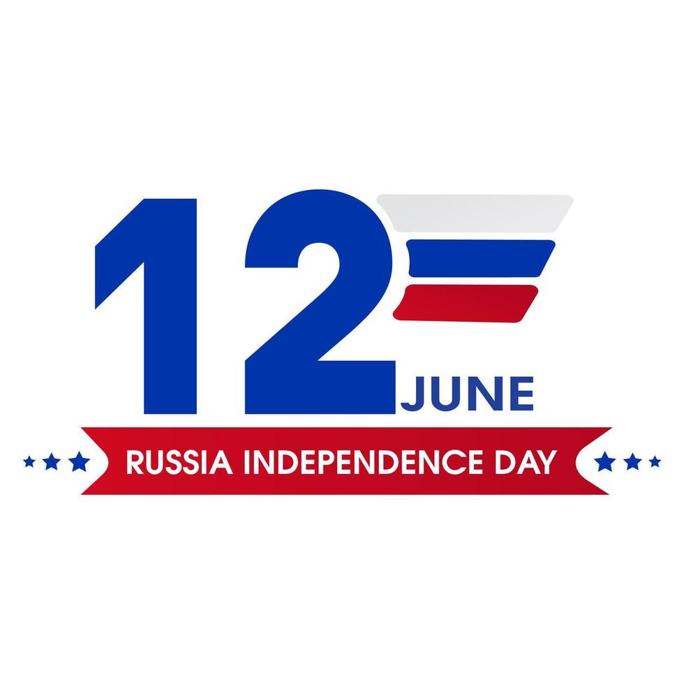 juni 12 Rysslands oberoende dag emblem vektor