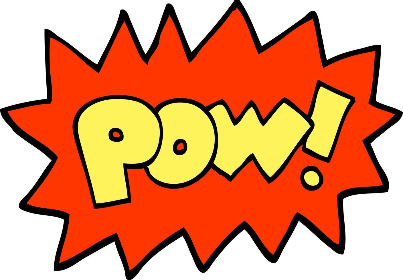 handgezeichnetes Cartoon-Pow-Symbol im Doodle-Stil vektor