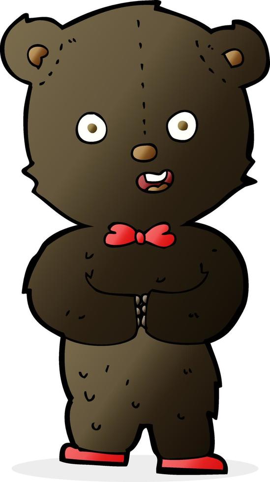 Cartoon-Teddy-Schwarzbär vektor