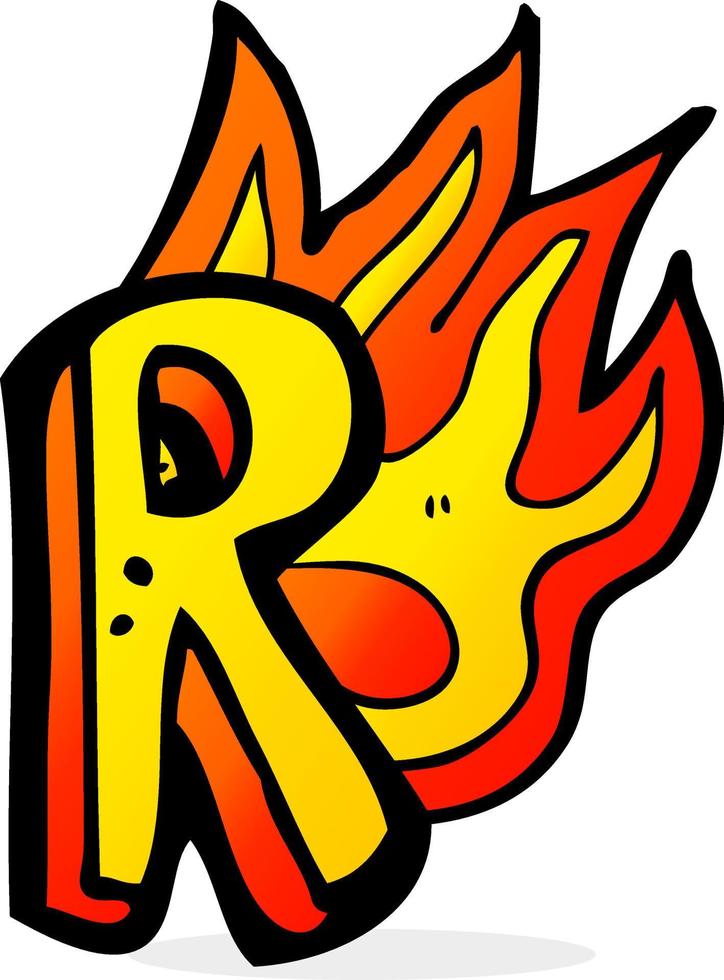 tecknad serie flammande brev vektor