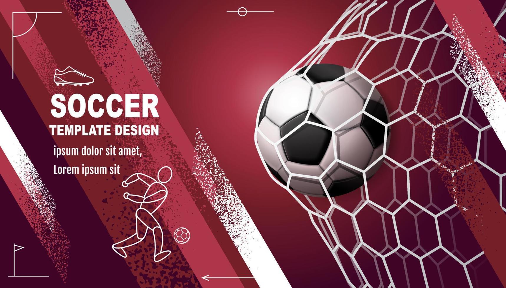 Fußball-Layout-Template-Design, Fußball, lila Magenta-Ton, Sport-Hintergrund vektor