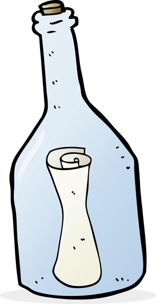 Cartoon-Brief in einer Flasche vektor