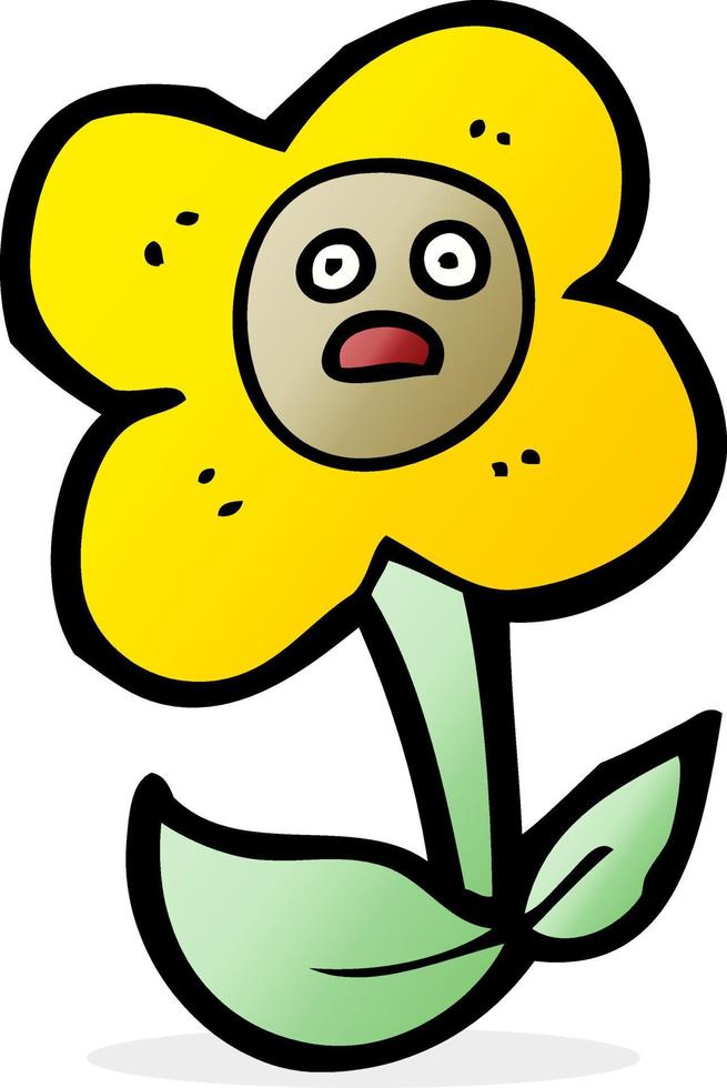Cartoon-Blume mit Gesicht vektor
