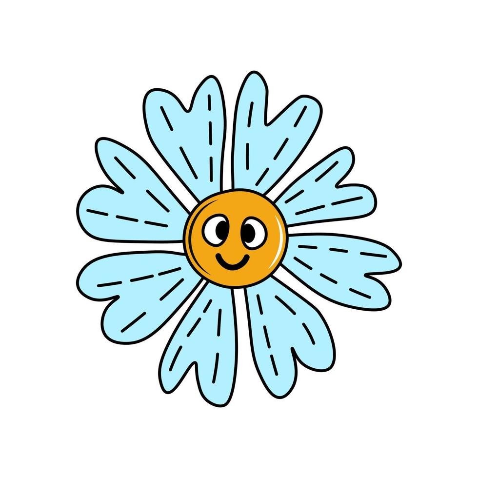 rolig smiley daisy vektor illustration