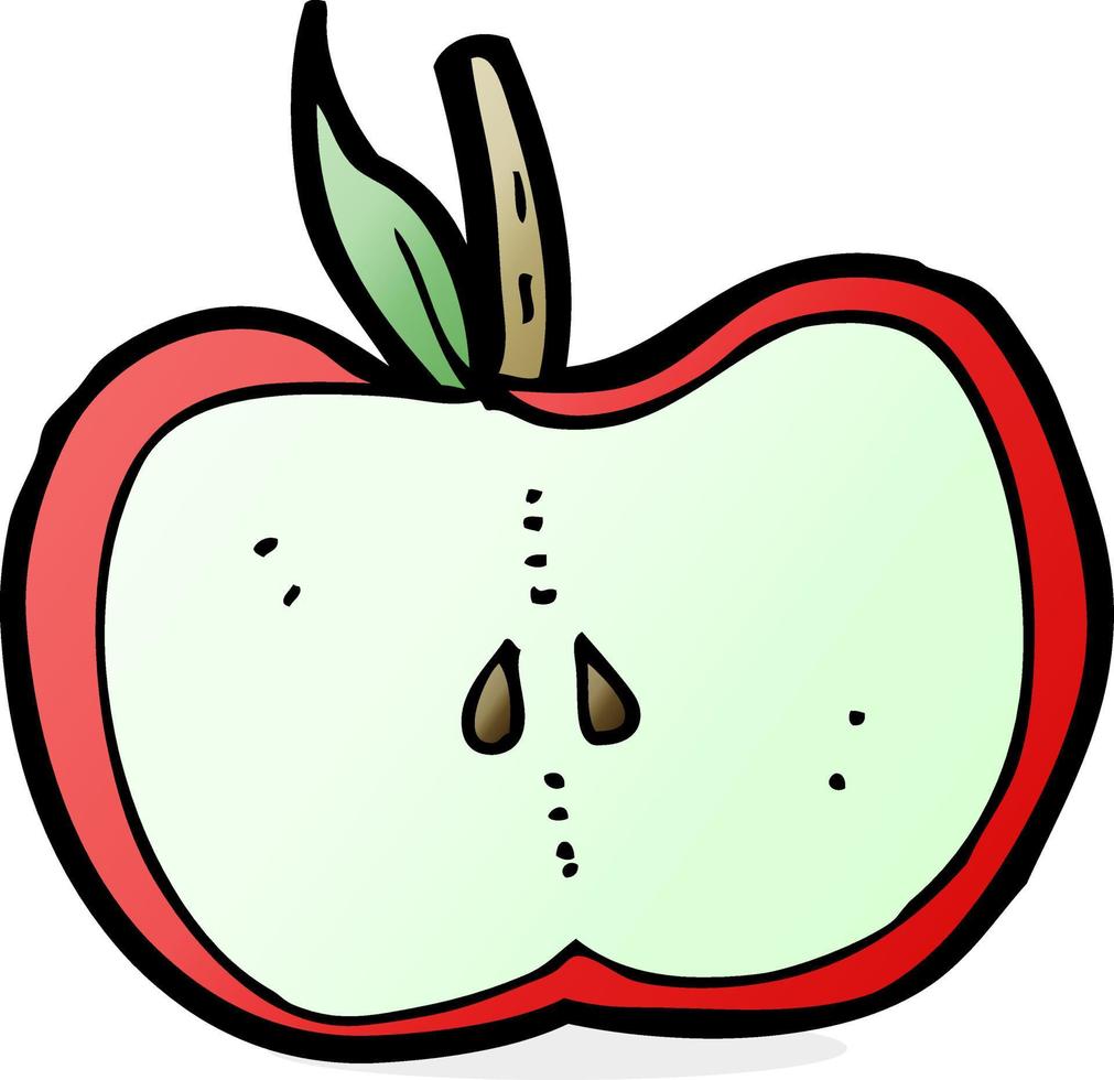 tecknad serie äpple halv vektor