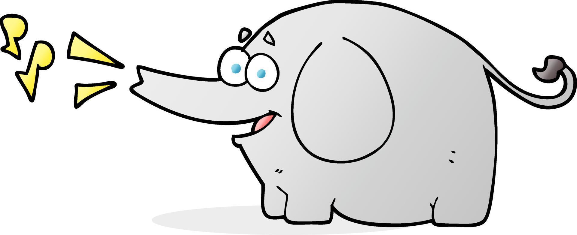 tecknad serie trumpeterar elefant vektor