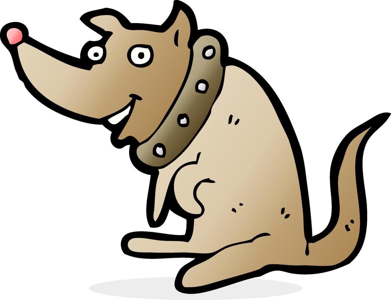 tecknad serie Lycklig hund i stor krage vektor