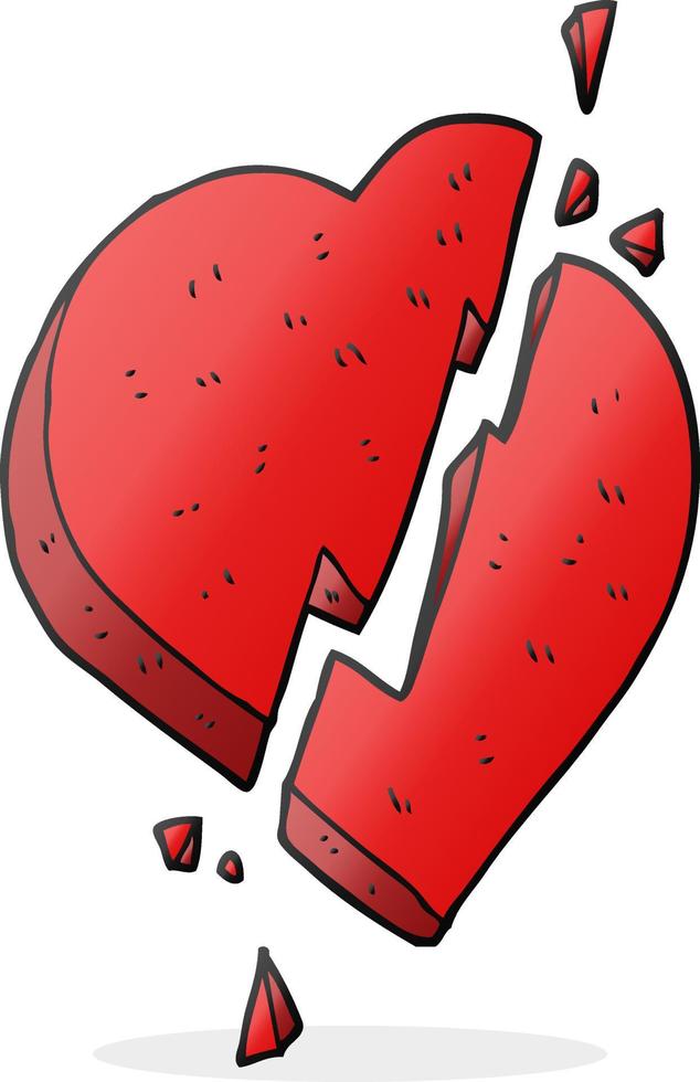 tecknad serie bruten hjärta symbol vektor