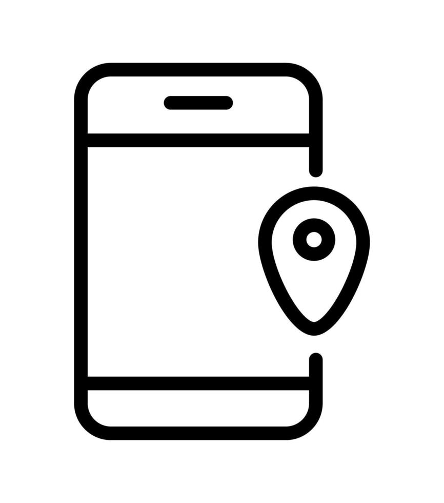 einfaches flaches Standortvektorsymbol und Smartphone. mobiles gps-navigationskonzept. telefon-app-karte für standort mit stadtstraßenstraßenillustration vektor