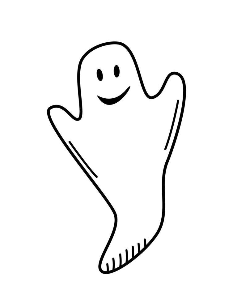 halloween-geist, lustiger horrorgeschichtencharakter, vektorillustration lokalisiert auf weiß. vektor