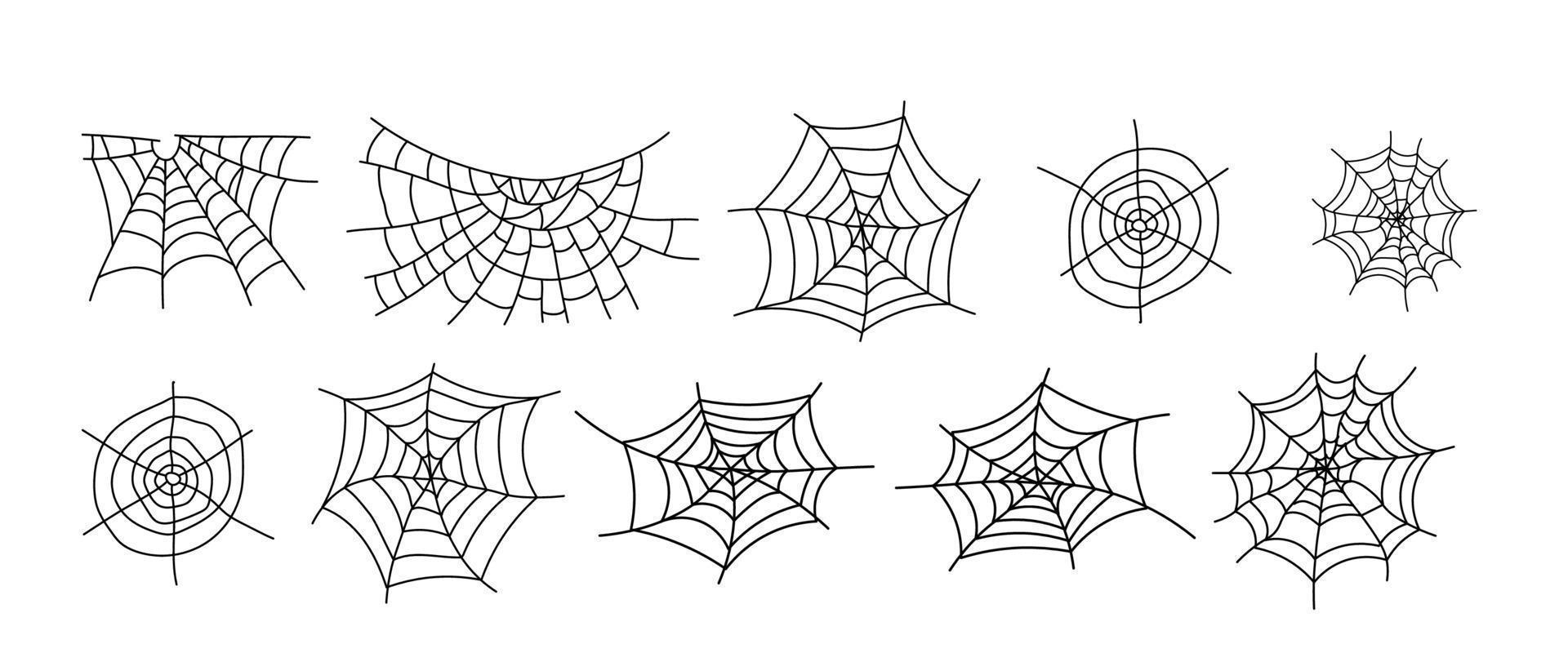 abstrakt Spindel webb för halloween. hand dragen Spindel webb eller spindelnät med hängande Spindel. vektor