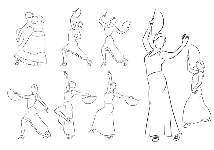 Flamenco-Tänzer-Vektoren vektor
