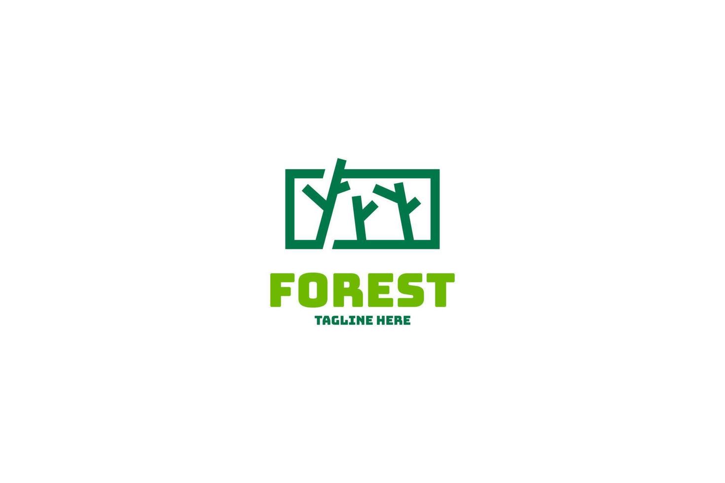 Flache Bäume Wald grüne Natur Logo Design Vektor Illustration Idee