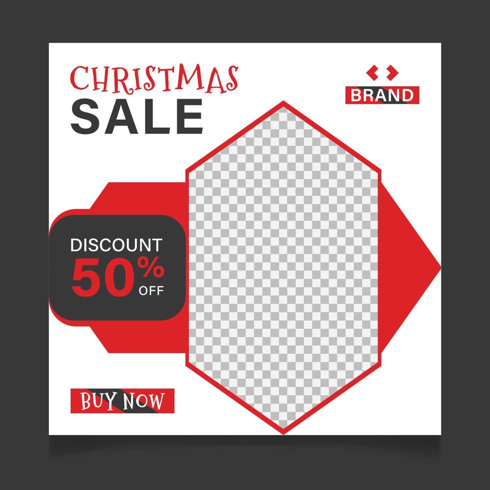 frohe weihnachten social media post template design und winter festival sale promotion banner vektor