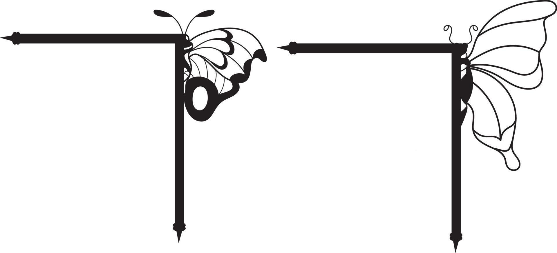 laser skära fjäril dörr hörn vektor