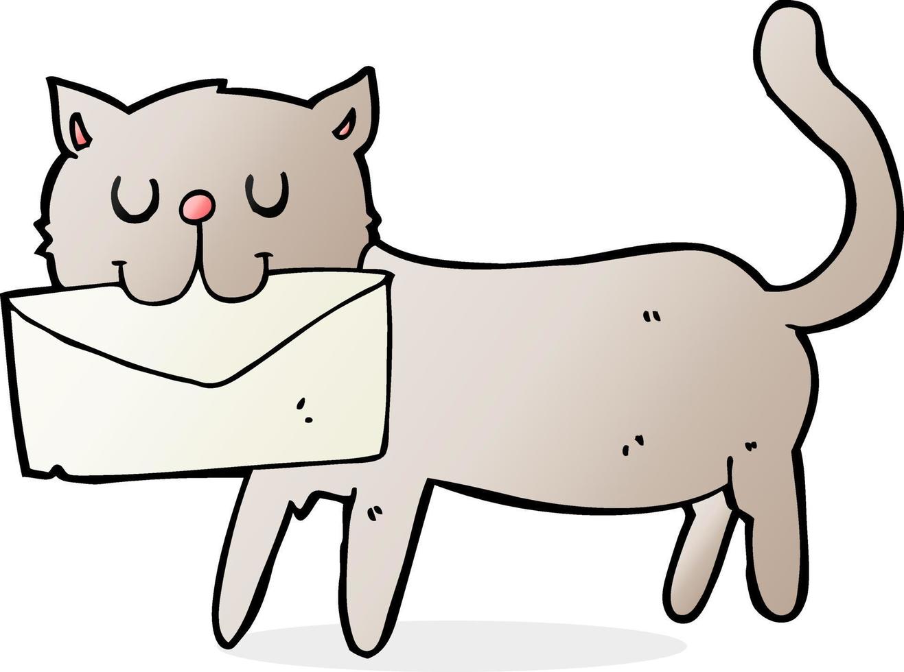 tecknad katt bär brev vektor