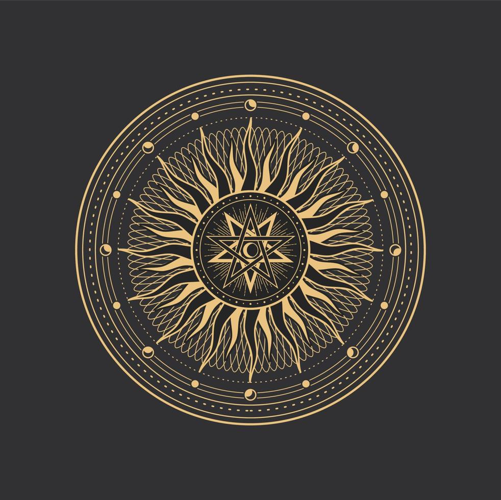 pentagram, esoterisk, ockult magi och tarot symbol vektor