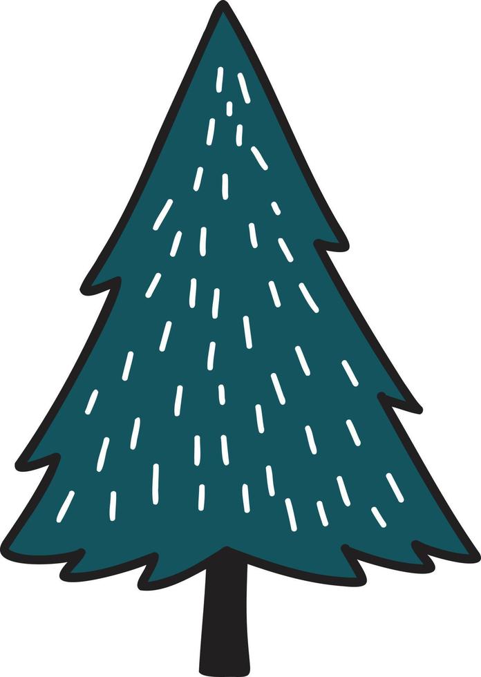 hand dragen jul träd illustration vektor