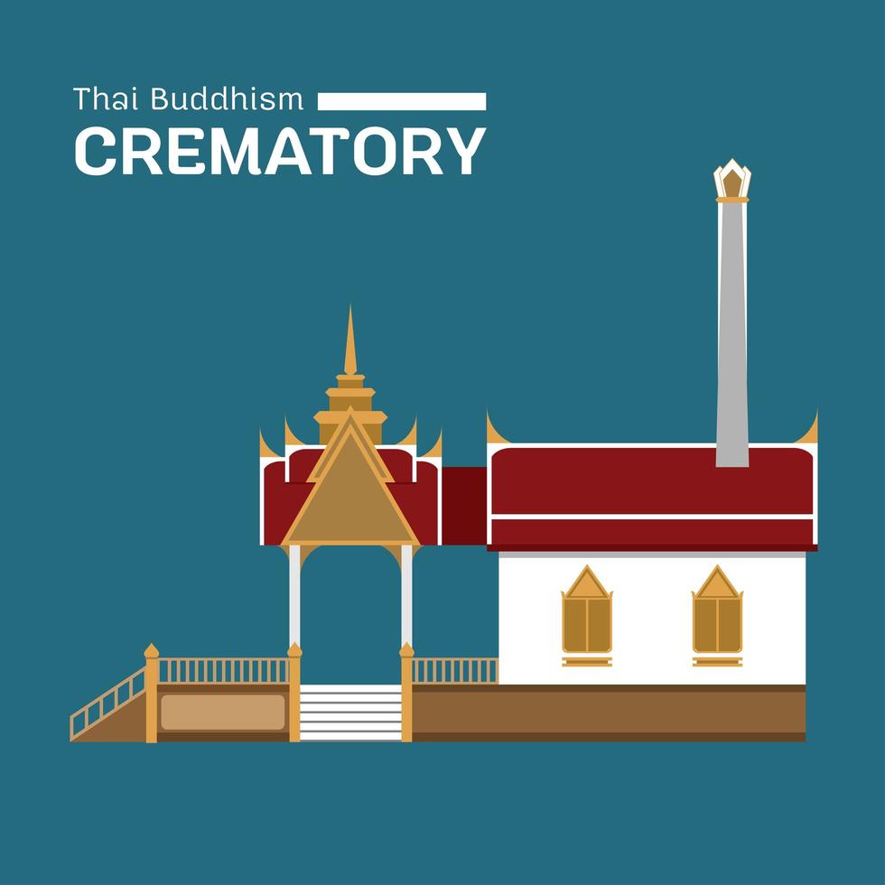 thailändsk buddhismkrematorium vektor