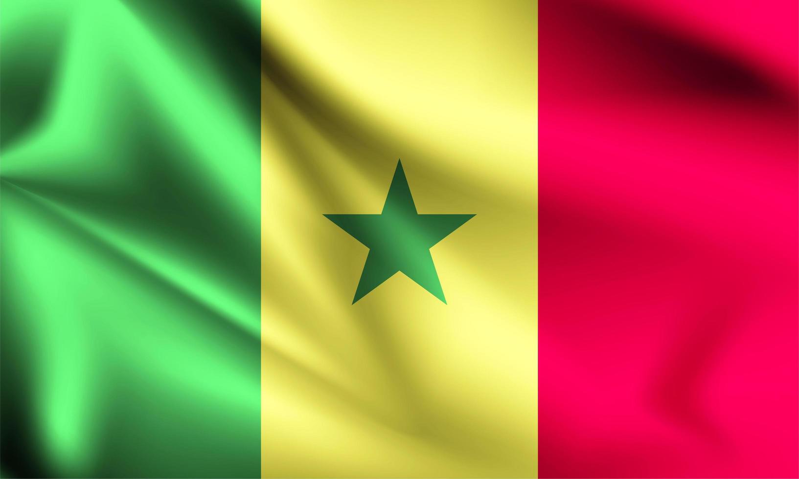 Senegal 3d flagga vektor