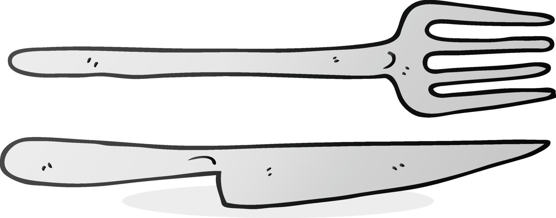 tecknad serie kniv och gaffel vektor