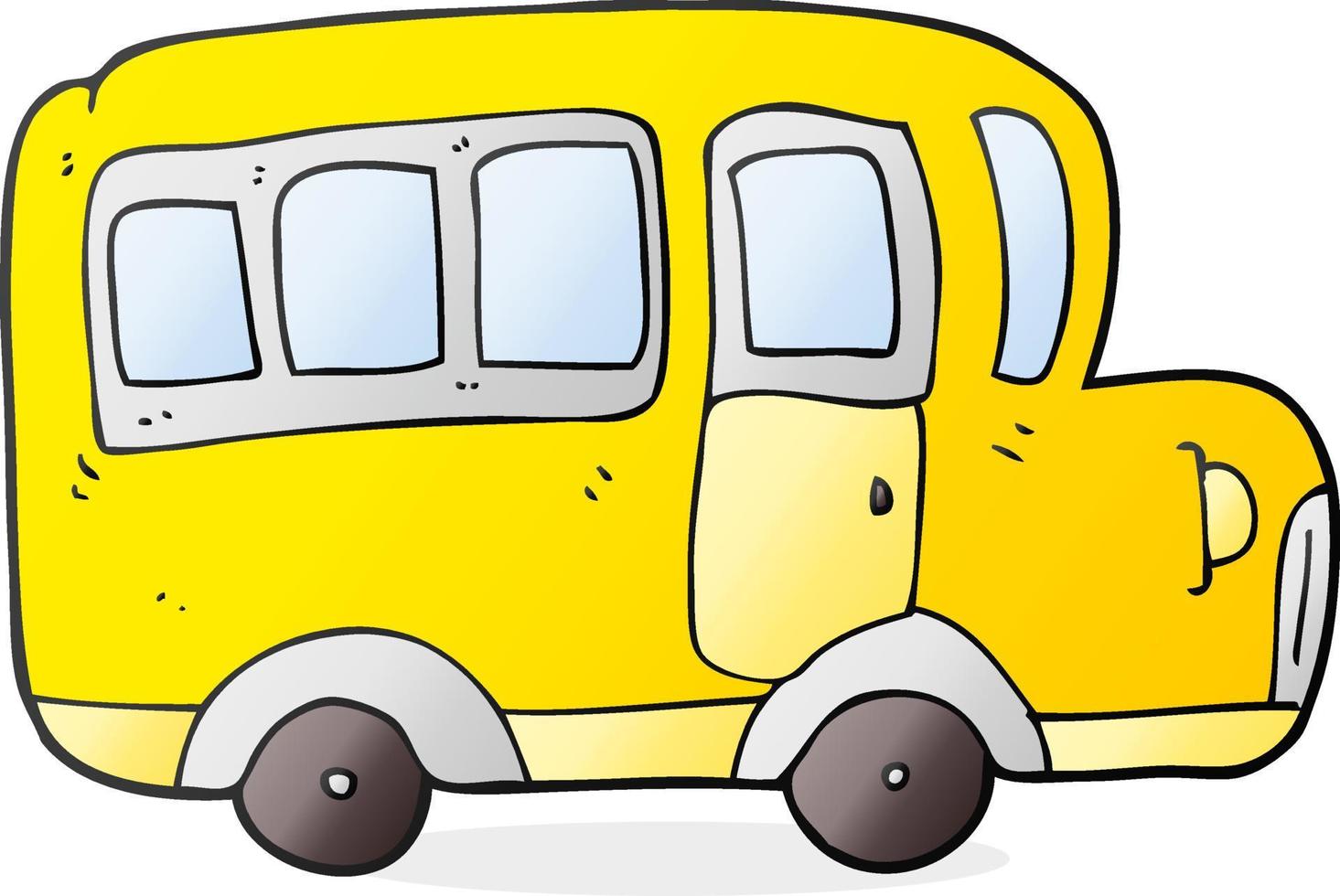 tecknad serie gul skola buss vektor