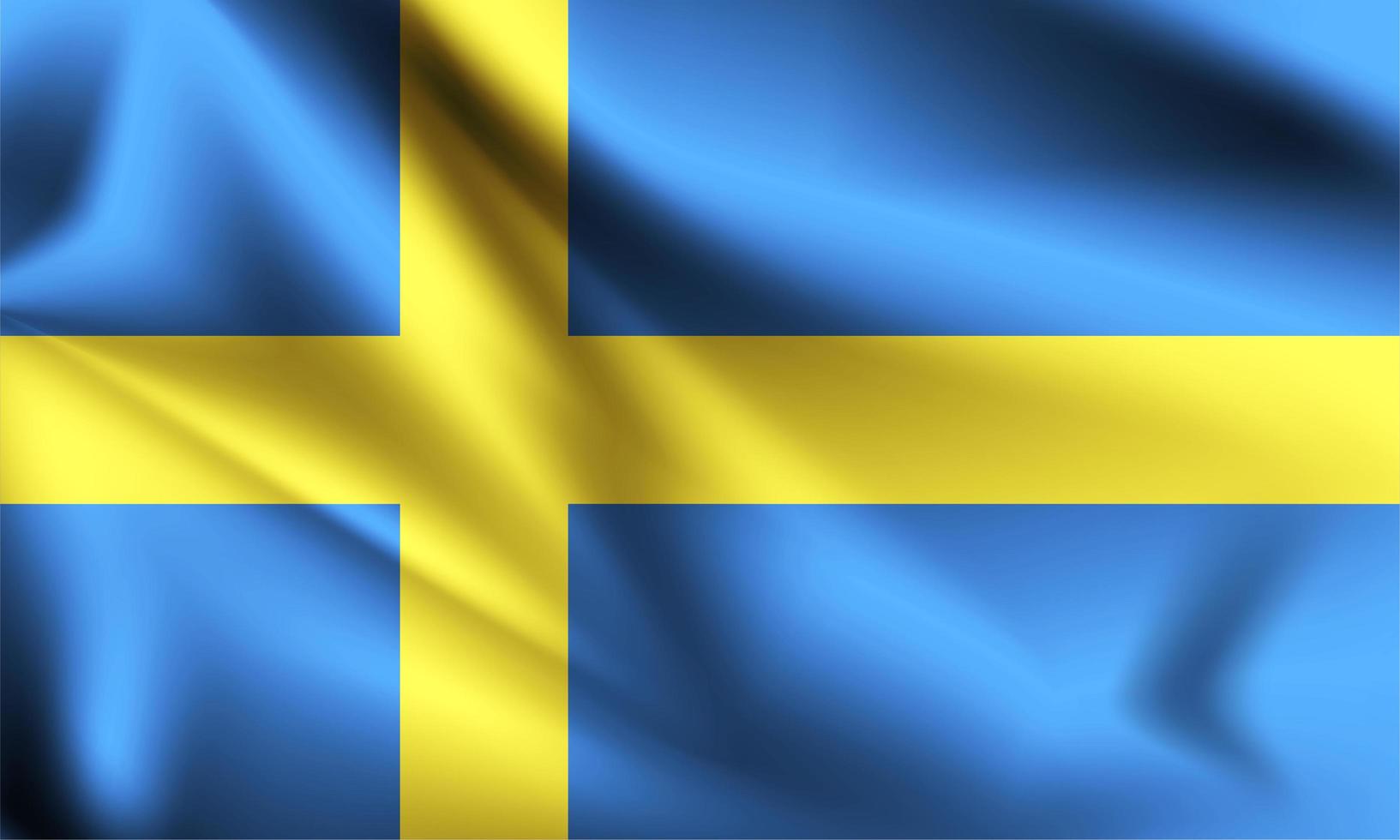 schwedische 3d flagge vektor