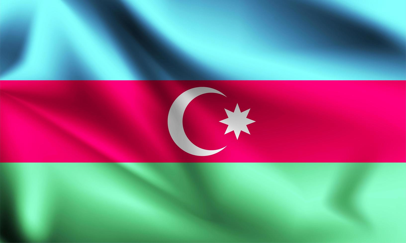 aserbajdsjan 3d flagga vektor