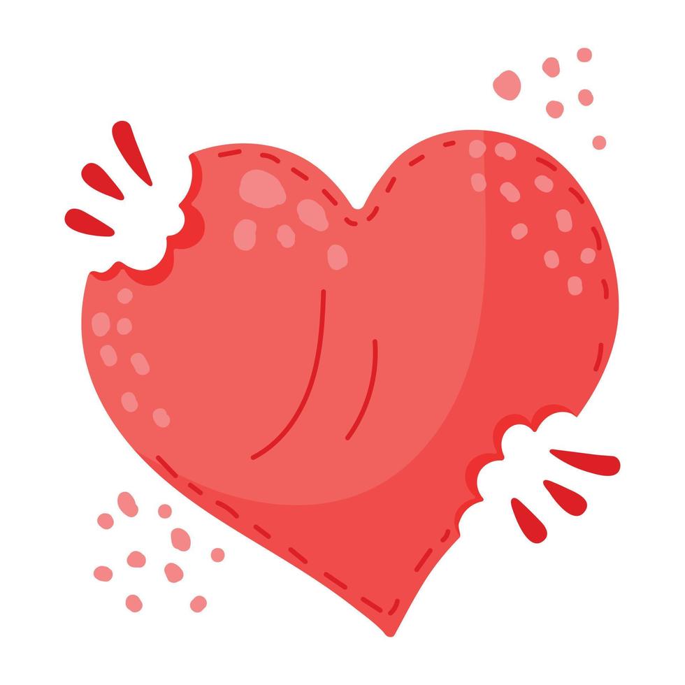 ladda ner platt klistermärke ikon av hjärta och kärlek klistermärke vektor