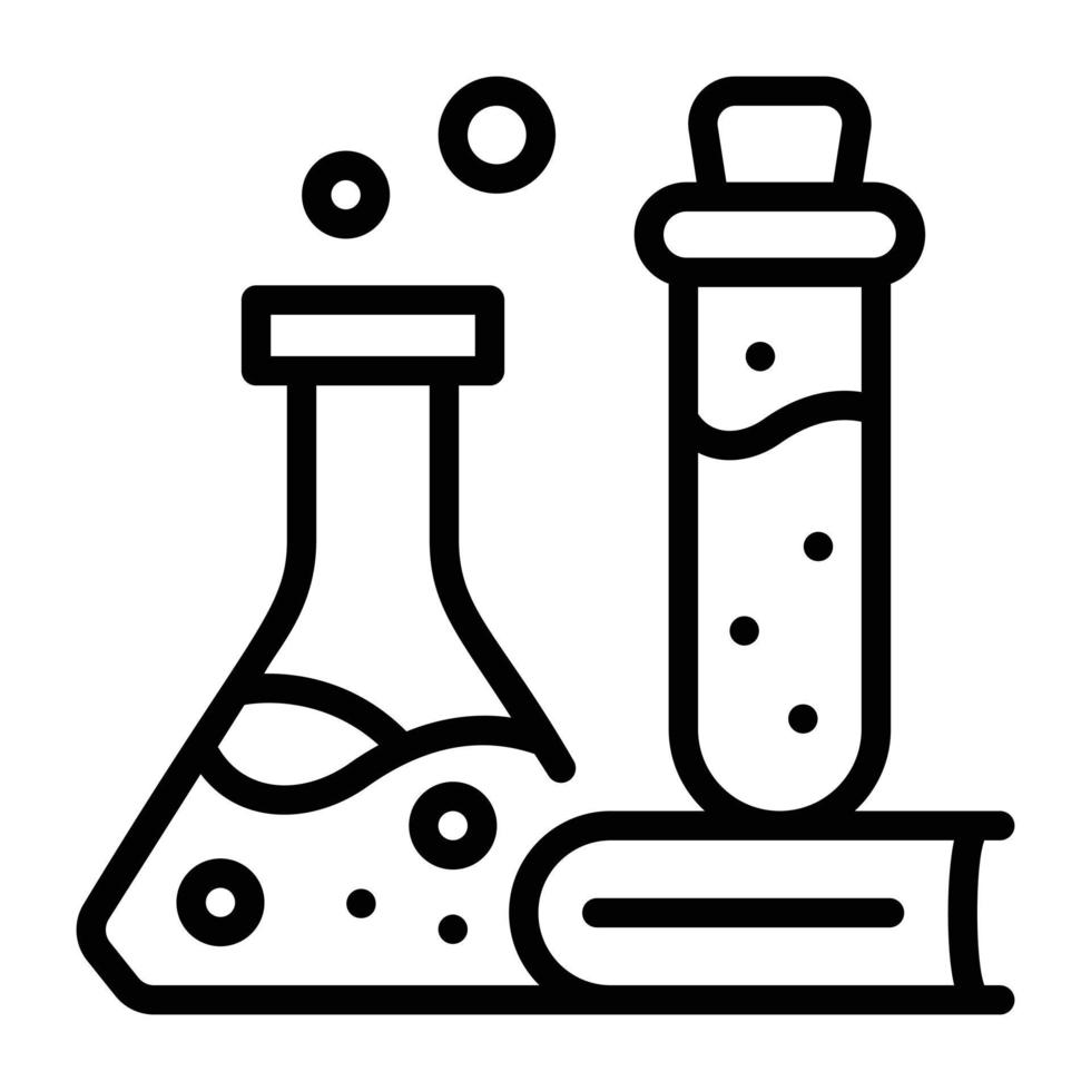 eine Ikone des Designs chemischer Reaktionslinien vektor
