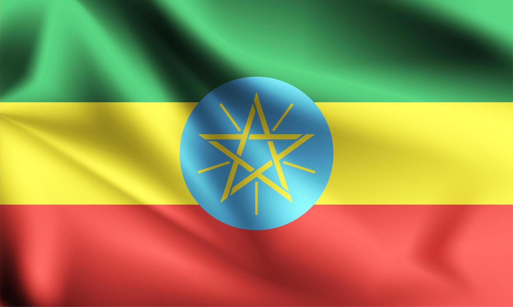 etiopiska 3d-flaggan vektor