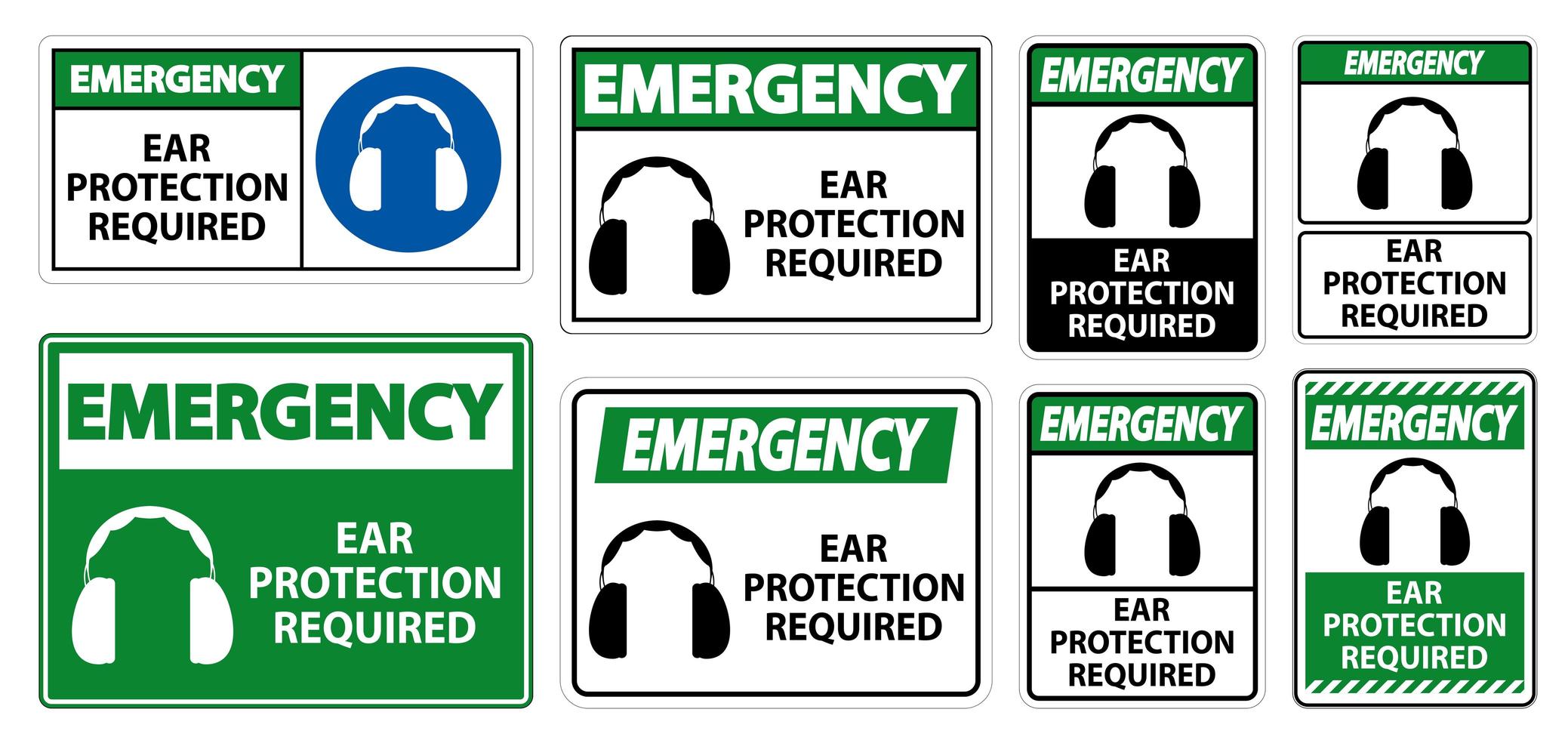 Notfall Gehörschutz erforderlich Symbol Zeichen vektor
