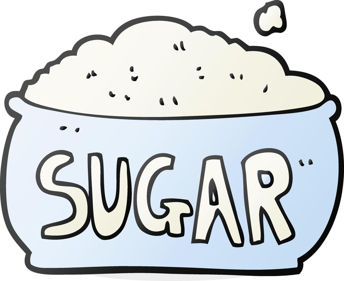 tecknad serie socker skål vektor