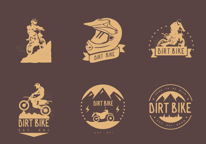 Dirt Bike Vintage Logo Vektoren