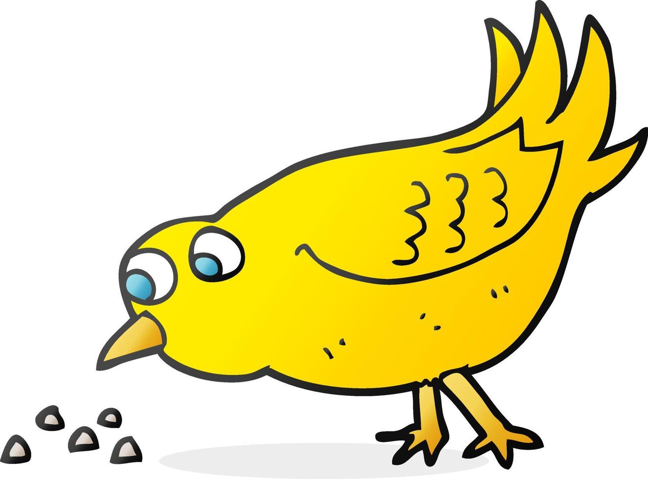 Cartoon-Vogel, der Samen pickt vektor